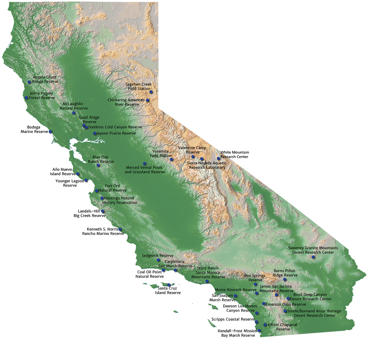 UC Natural Reserves Map