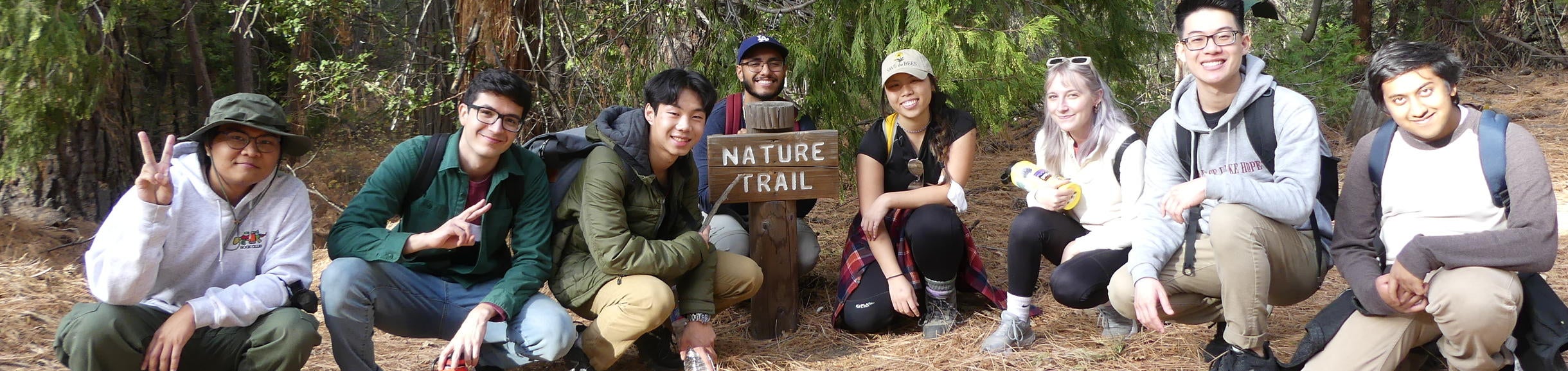 students on nature trail
