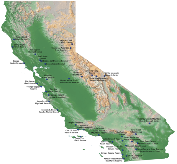 UC Natural Reserves Map